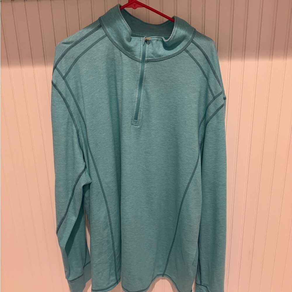 Tommy Bahama Island Light Green Quarter Zip Jacket